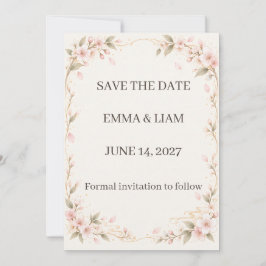 Blush Cherry Blossom Save the Date Spara Datumet