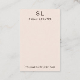Blush-colored Monogram Display Card Visitkort
