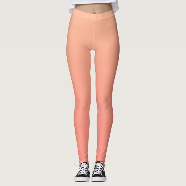 Blush Coral Gradient  Leggings (Framsida)