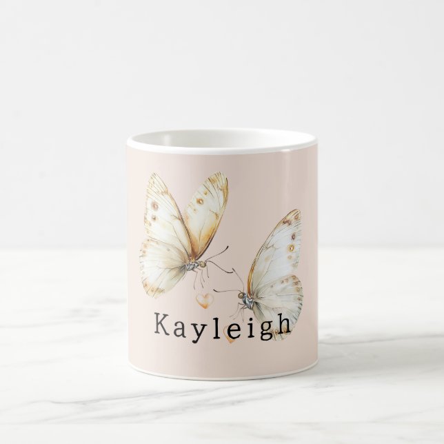 Blush Cream Butterflies Kaffemugg (Center)