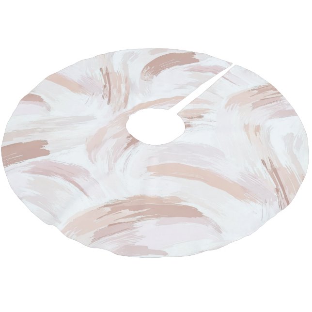 Blush Cream Vit Abstrakt Jul Julgransmatta Borstad Polyester (Vinklad)