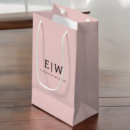 Blush Damrosa Modernt Skript Flickaktigt Monogram 