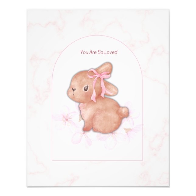 Blush Djur Barndoms Väggkonst Set | Kanin, Teddy Fototryck (Framsidan)