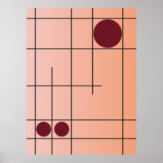 Blush Drift nr 1 Rosa och burgunder geometrisk kon Poster