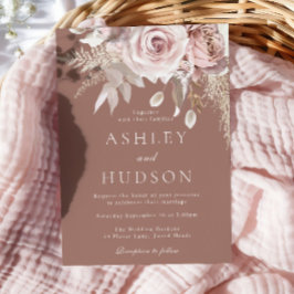 Blush & Dustrosa Boho Bröllop Inbjudningar