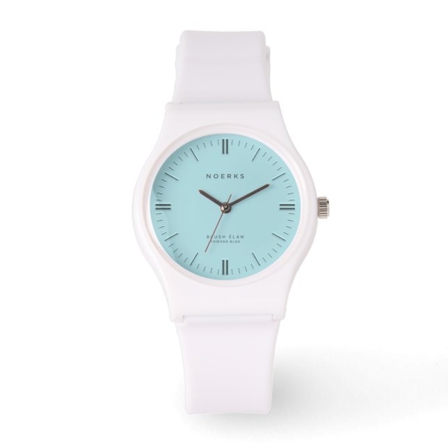 Blush Élan Minimalistklocka - Puderblå Armbandsur (Framsida)