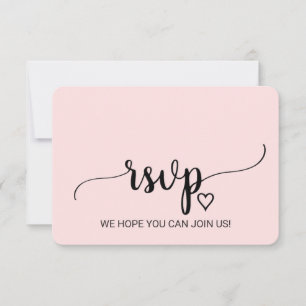 Blush Enkel Kalligrafi Sångförfrågan RSVP-kort OSA Kort