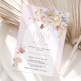 Blush Floral Baby in Bloom Baby Shower Invitation Inbjudningar