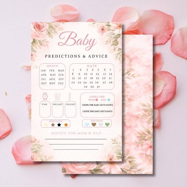 Blush Floral Baby Predictions Shower Game (Skapare uppladdad)