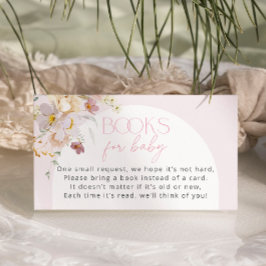 Blush Floral Baby Shower Books for Baby Tilläggskort