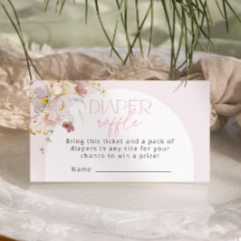 Blush Floral Baby Shower Diaper Raffle Tilläggskort
