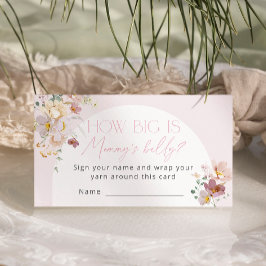 Blush Floral Baby Shower How Big is Mommy’s belly  Tilläggskort