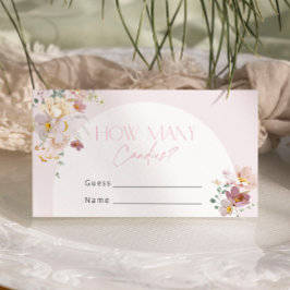 Blush Floral Baby Shower How many Candies Tilläggskort
