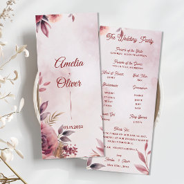 Blush Floral Botanical Wedding Ceremony Program
