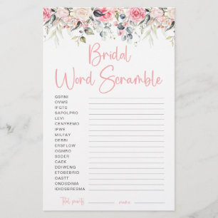 Blush Floral Brölldord Förväxlings Kortspel