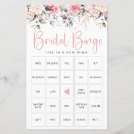 Blush Floral | Bröllopsdusch Bingo Spelkort