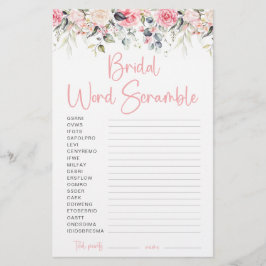 Blush Floral | Bröllordsordspel Kort