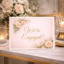 Blush Floral Engagement Enclosure Card Tilläggskort