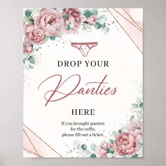Blush floral eucalyptus Drop your Panties here Poster (Framsidan)