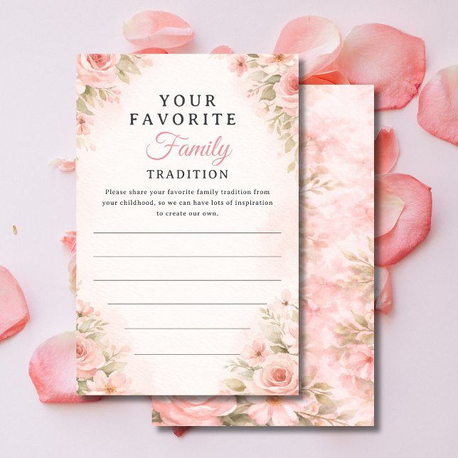 Blush Floral Family Tradition Shower Card (Skapare uppladdad)
