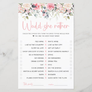 Blush Floral Gissa om hon hellre spelkort