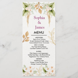Blush Floral Gold Geometric wedding Meny