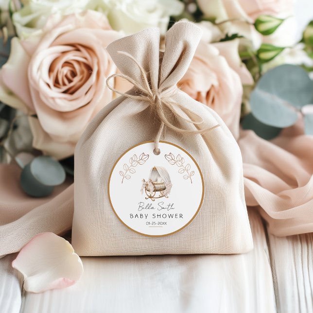 Blush Floral Gold Nursery Baby Shower Gåvor Etiketter (Skapare uppladdad)