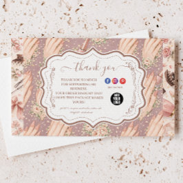 Blush Floral Nail Technician Business Tack Kort