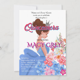 Blush Floral Quinceañera 15th Birthday Invitation  Inbjudningar