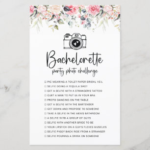Blush Floral Sällskapslek med fotoutmaning för m
