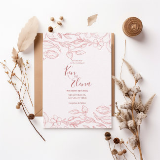 Blush Floral Save the Date Invitation Inbjudningar