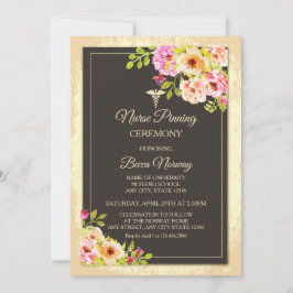 Blush Floral Sjuksköterska Ceremoni Inbjudningar