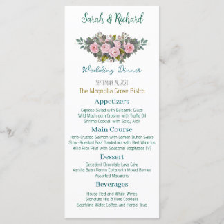Blush Floral Wedding Meny