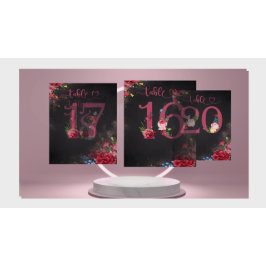 Blush Floral Wedding Table Number 20 Card Bordsnummer