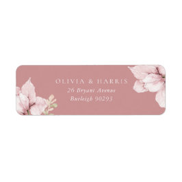 Blush Flower Petals Wedding Return Address Returadress Etikett