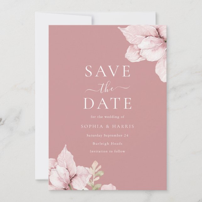 Blush Flower Petals Wedding  Spara Datumet (Framsida)