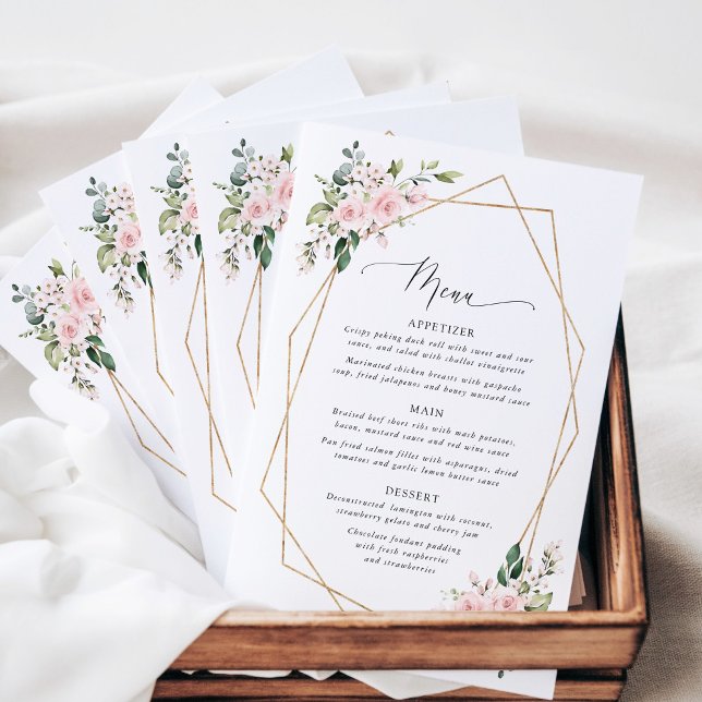 Blush Flowers, Pink Flowers, Boho, Wedding Menu (Skapare uppladdad)