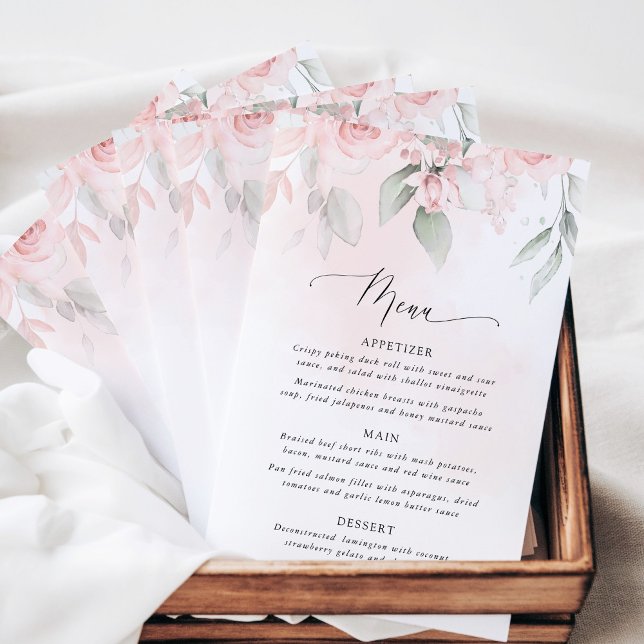 Blush Flowers, Pink Flowers, Boho, Wedding Menu (Skapare uppladdad)
