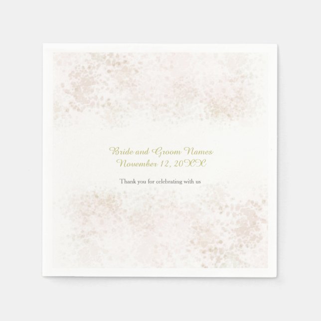 Blush Flush Elegant Bröllop Pappersservett (Framsidan)