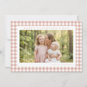 Blush Gingham Alla hjärtans dags-foto Julkort