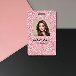 Blush Glitter hair salon elegant script photo