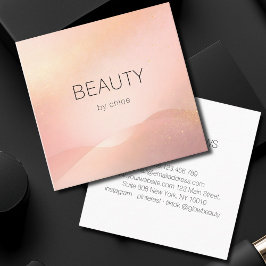 Blush Gold Glow Gradient Salon Fyrkantigt Visitkort