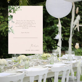 Blush & Gold Message Ivy Bridal Shower Thank You  Inbjudningar