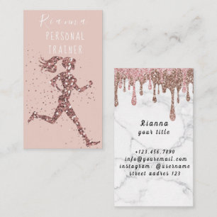 Blush & Gold Personlig Tränare Sociala Medier Före Visitkort