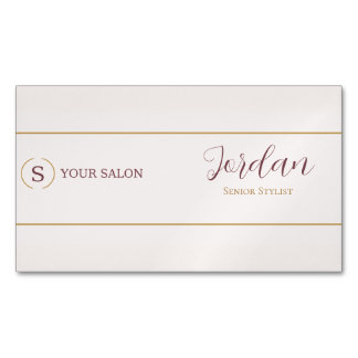 Blush Gold Salong Stylist Logotyp Magnetiska Visitkort