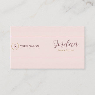 Blush Gold Salong Stylist Logotyp Visitkort