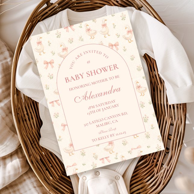 Blush Goose Storybook Baby Shower Inbjudningar (Skapare uppladdad)