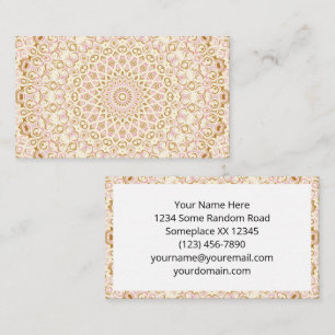 Blush Guld Elegant Mandala Design Visitkort