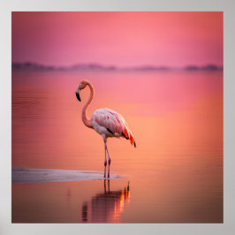 Blush Guld Flamingo Grace Poster