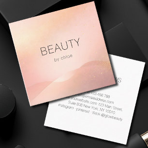 Blush Guld Glans Gradient Salong Fyrkantigt Visitkort